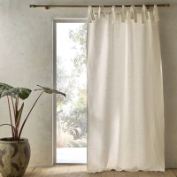 Штора 100 лен на подкладке с завязками Colin 140 x 220 см белый AM.PM  фото, kupilegko.ru